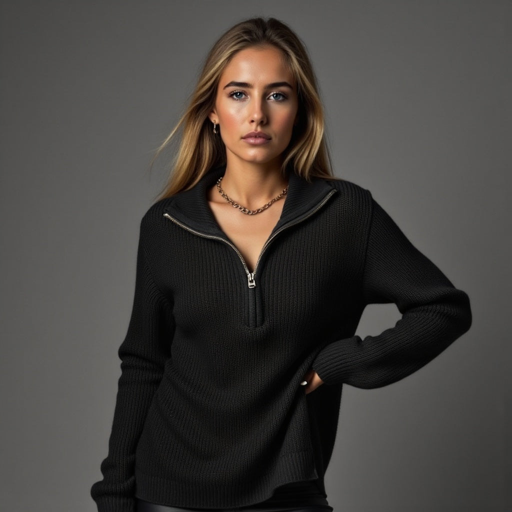 Lina | Half-Zip Strikket Genser