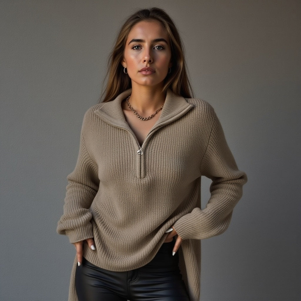 Lina | Half-Zip Strikket Genser