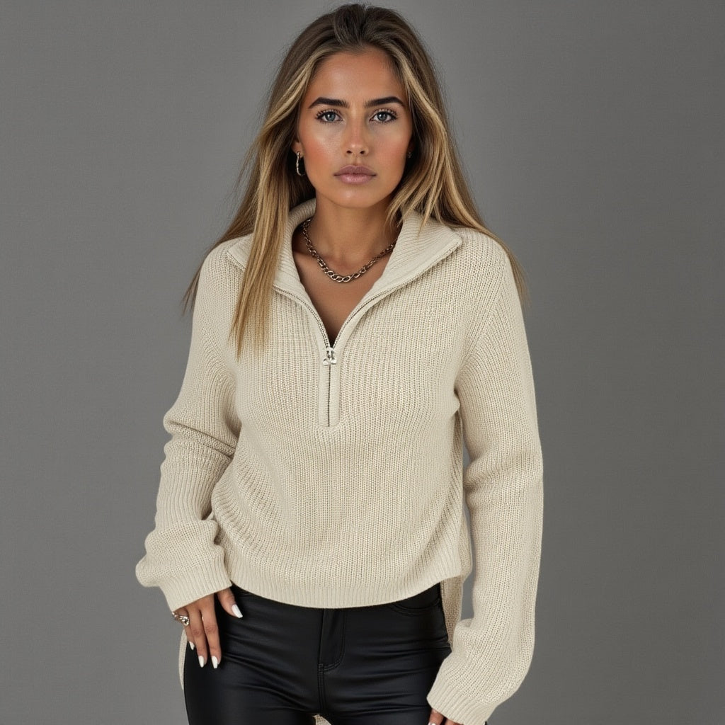 Lina | Half-Zip Strikket Genser