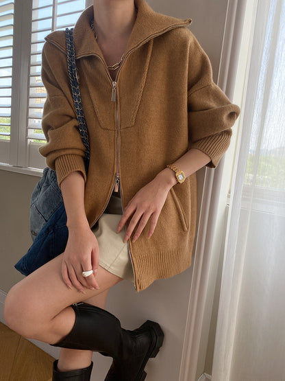 Oversized Open Collar Cardigan