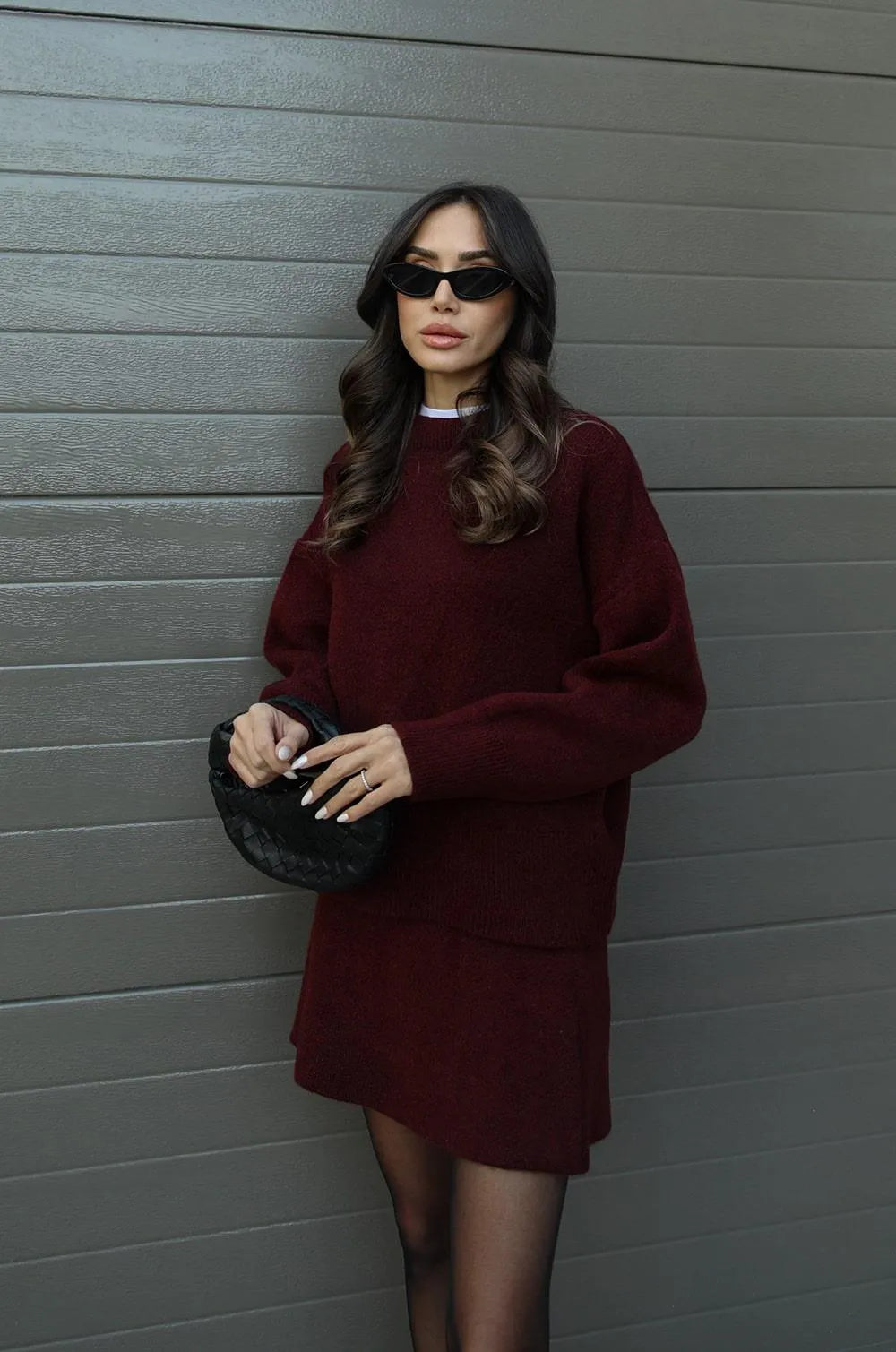 Helena - Strikket sett med skjørt og dress