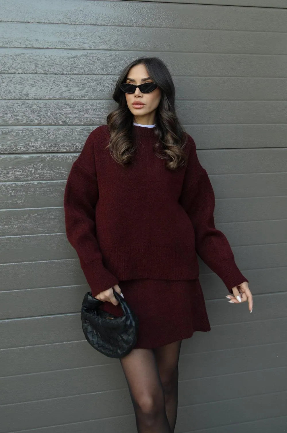 Helena - Strikket sett med skjørt og dress