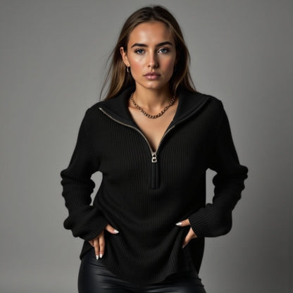 Lina | Half-Zip Strikket Genser