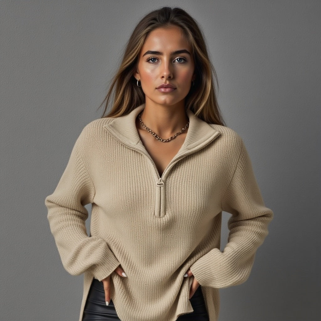 Lina | Half-Zip Strikket Genser
