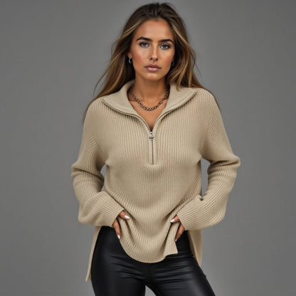 Lina | Half-Zip Strikket Genser