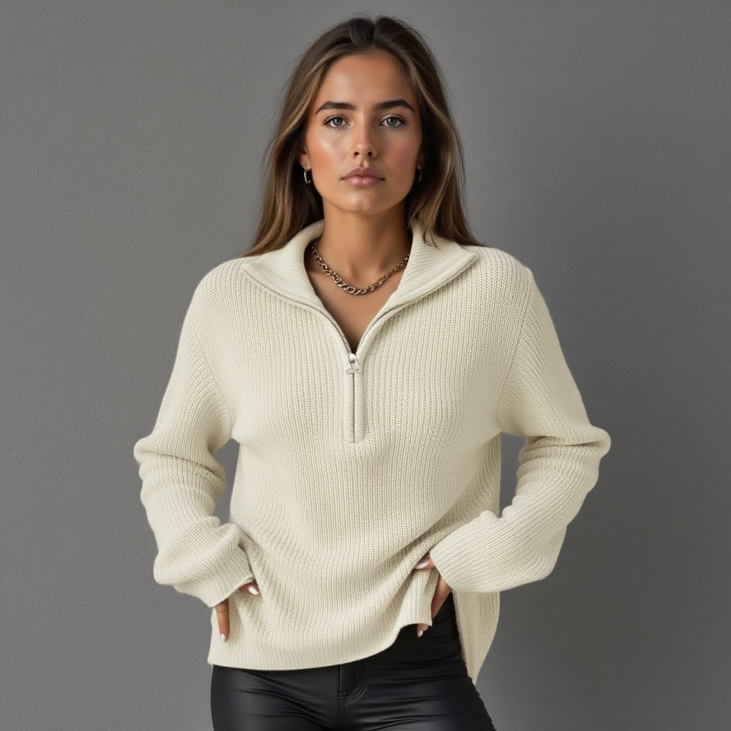 Lina | Half-Zip Strikket Genser